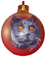 Blue Hair cat ornament, by K.G. Rickman